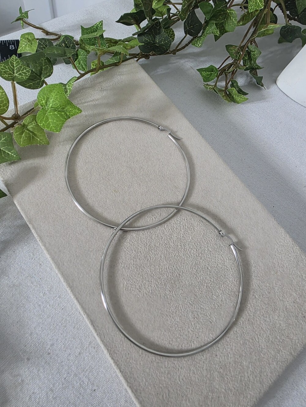 Silver Stainless Steel Hoop Earrings